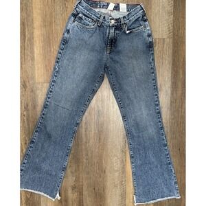Lucky Brand Dungarees Gene‎ Montesano Vtg USA Peanut Pant Raw Hem Bootcut 27/30